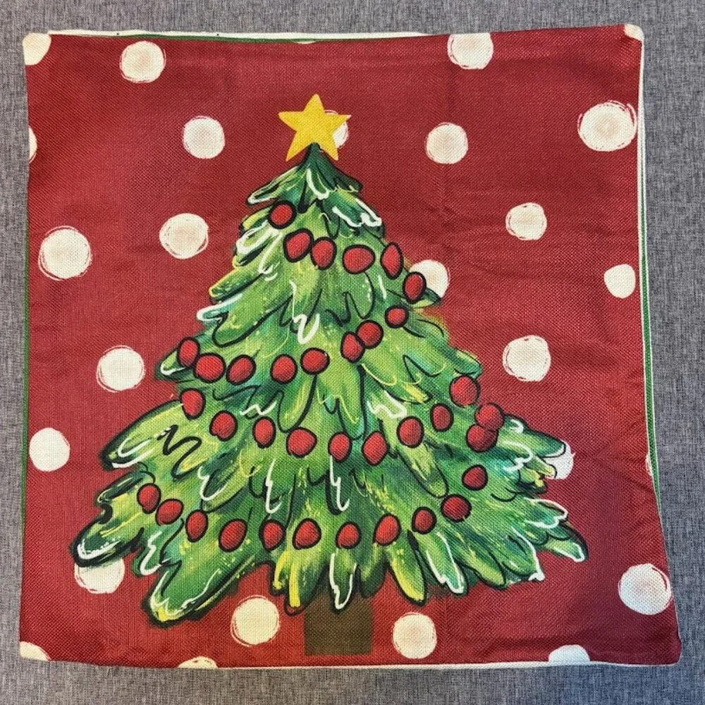 4 Whimsical Christmas Holiday Cushion Pillow Covers